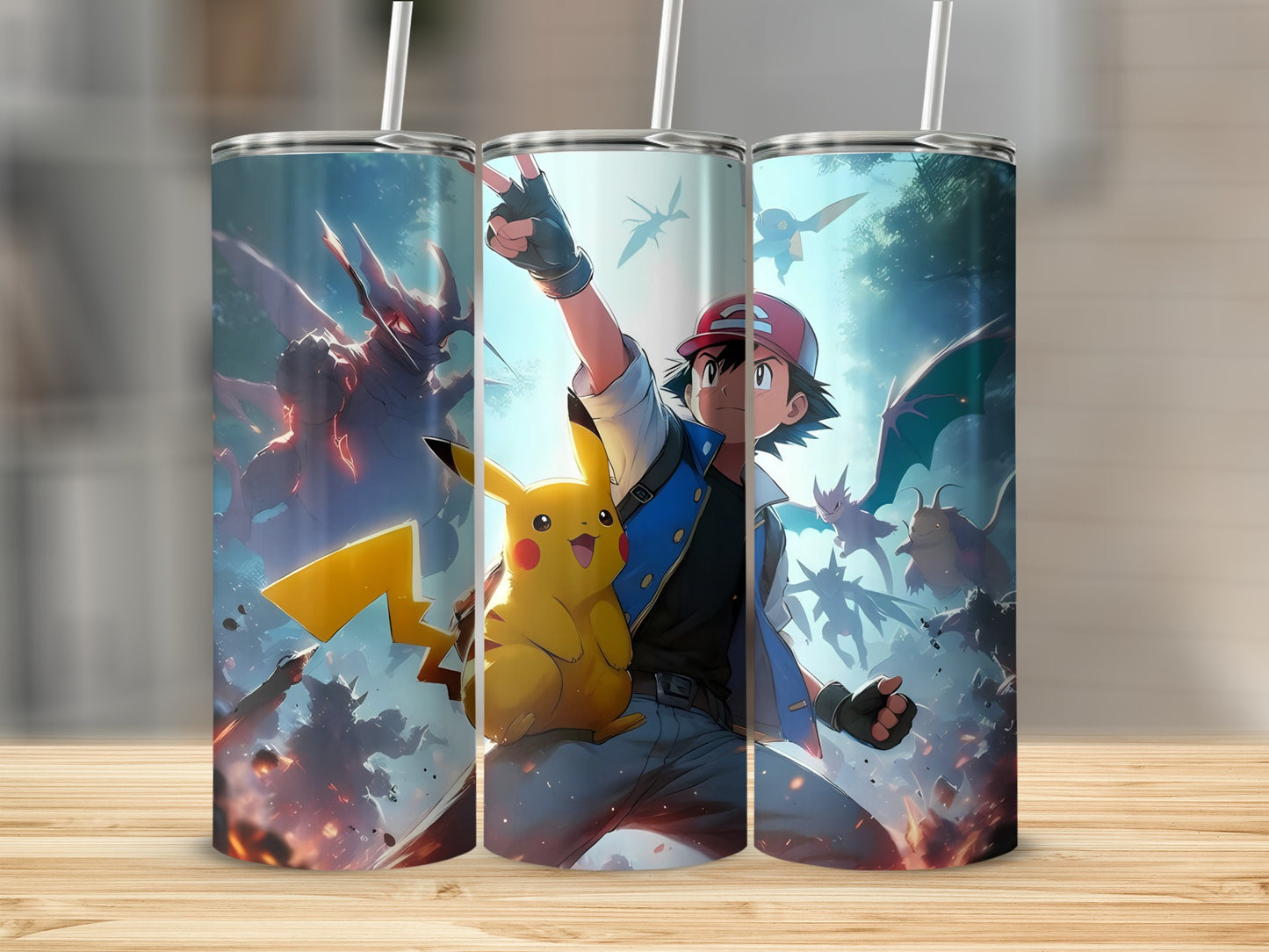 Pikachu and Trainer Battle Scene Insulated Tumbler