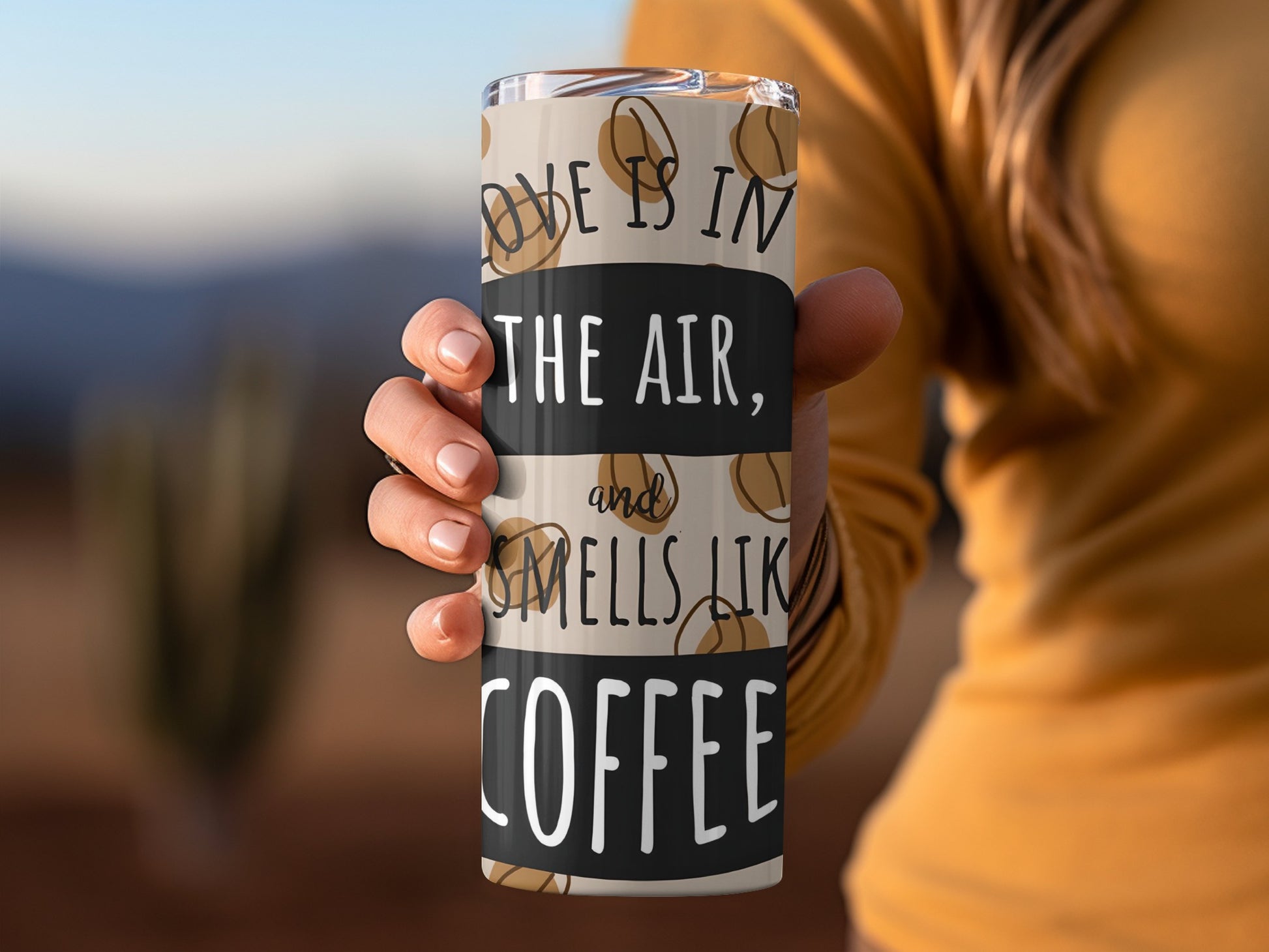 Love Is In The Air and Smells Like Coffee tumbler