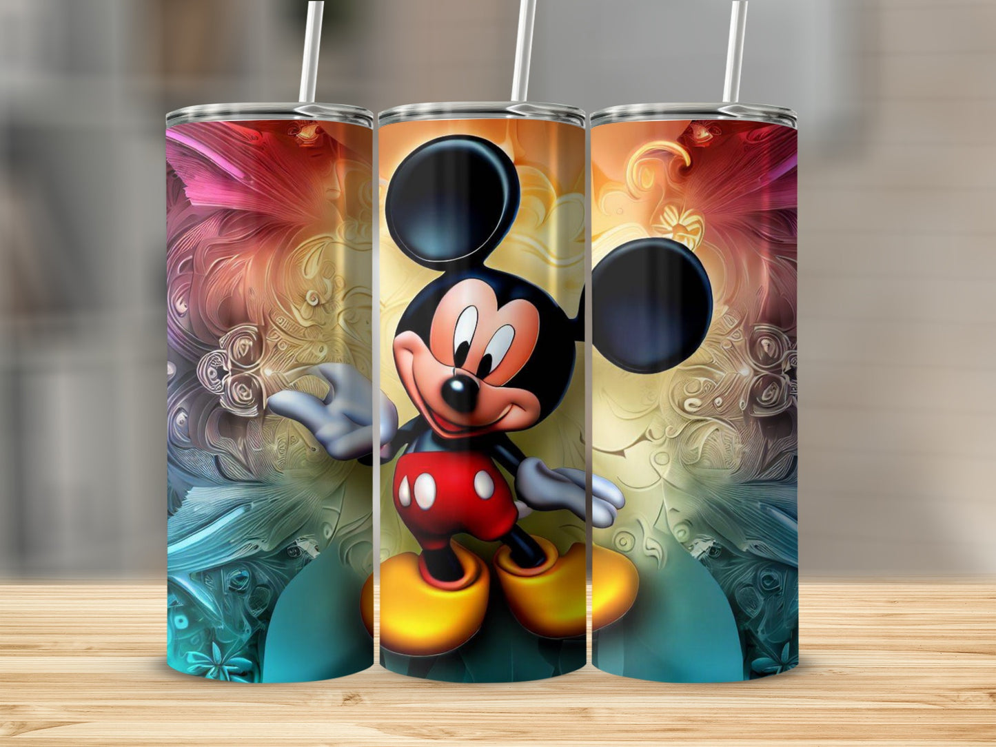 Colorful Mickey Mouse Artwork Tumbler Design