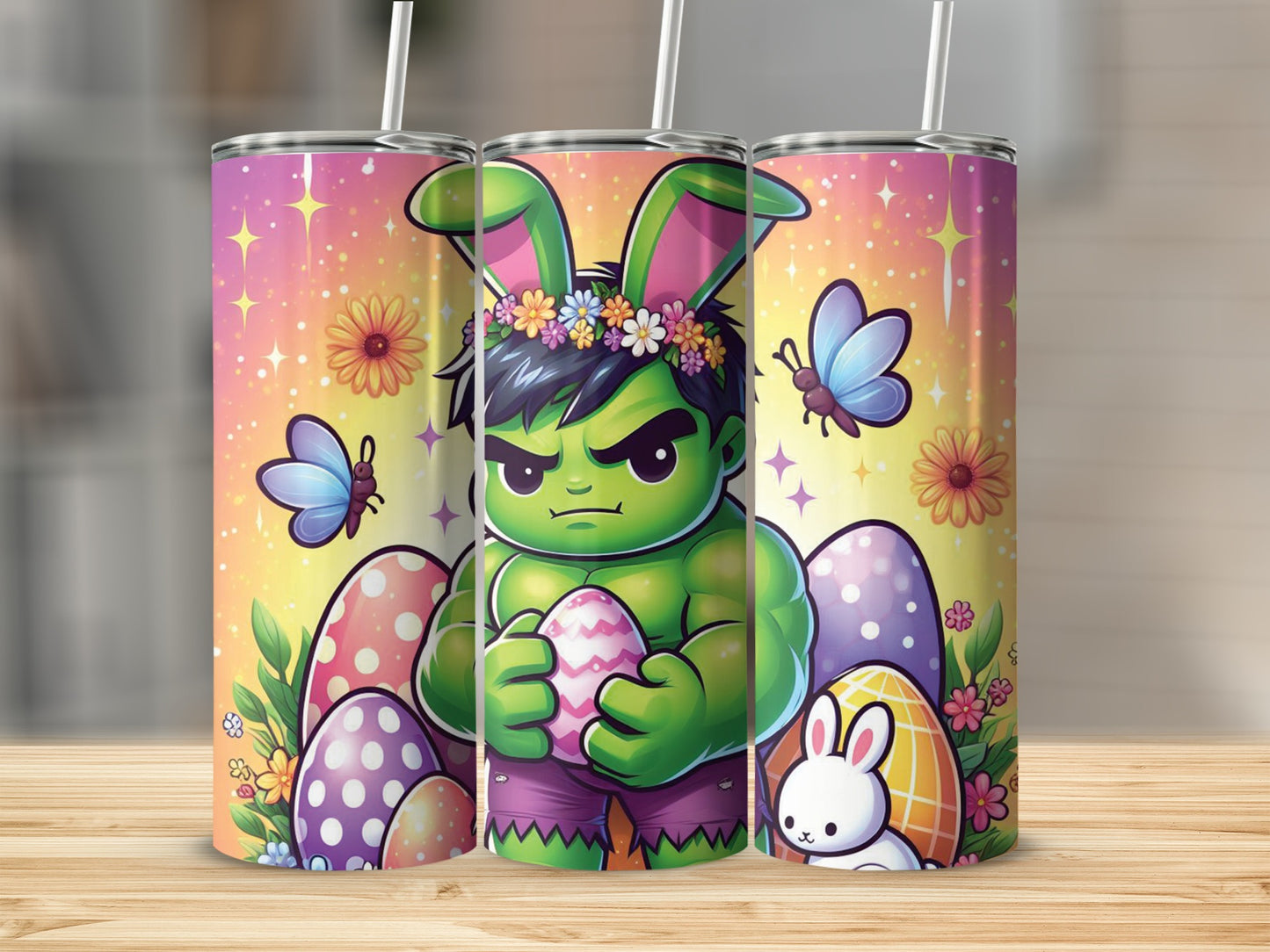 Green Monster Bunny Flower Crown Easter Egg Butterfly product type