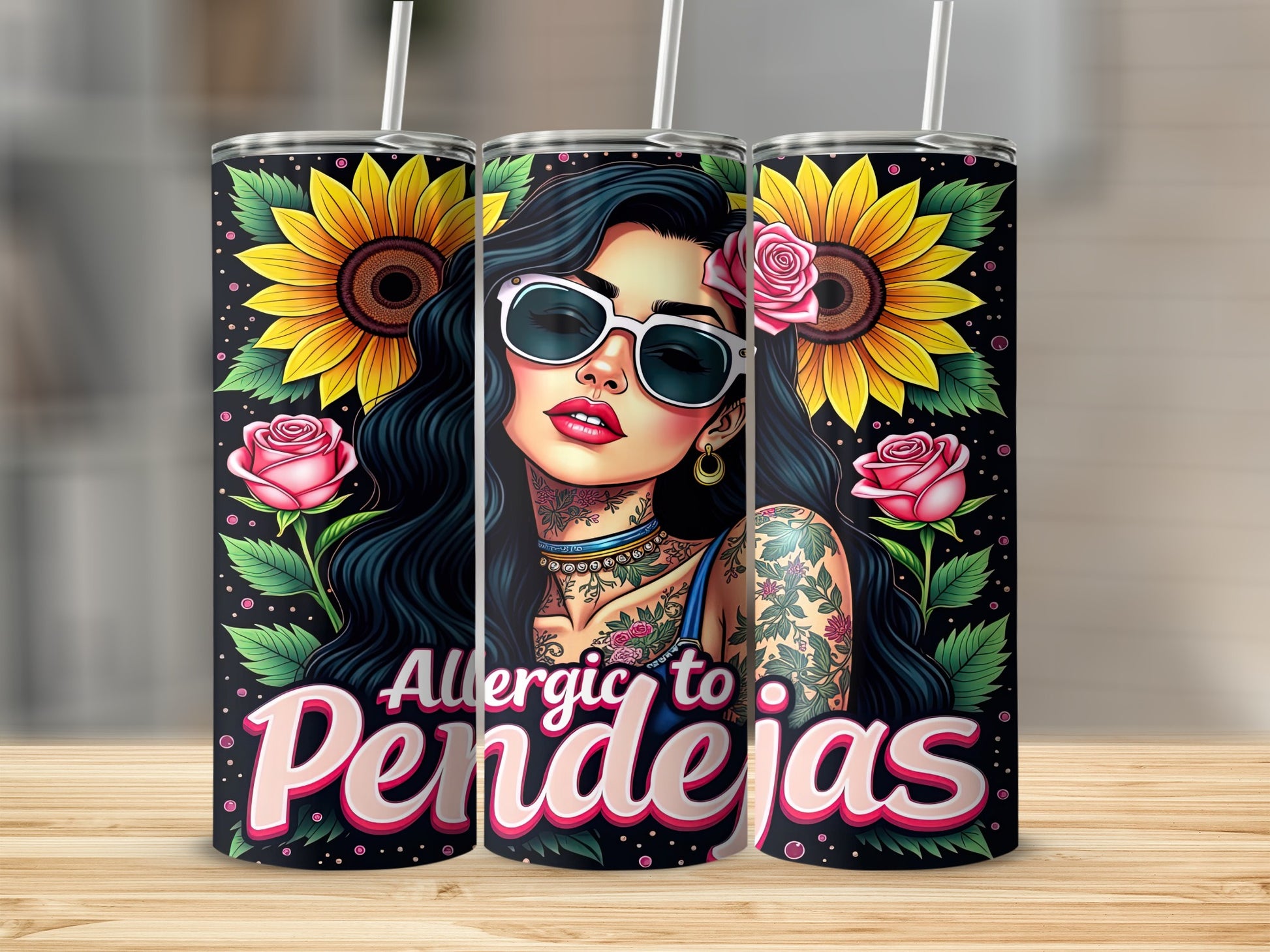 Allergic to Pendejas Woman Sunflower Roses Tumbler product type

Allergic to Pendejas
Sassy Woman
Sunflower Art
Rose Design
Tattooed Girl
Cool Sunglasses
Funny Saying
Latina Power
Hispanic Pride
Insulated Tumbler
Drinkware Gift
Unique Cup
Statement Piece
Black Background
Floral Graphics
Women Empowerment
Birthday Present
Daily Hydration
Stainless Steel
Pop Art Style