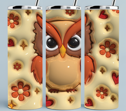 Owl 3D Puff Tumbler