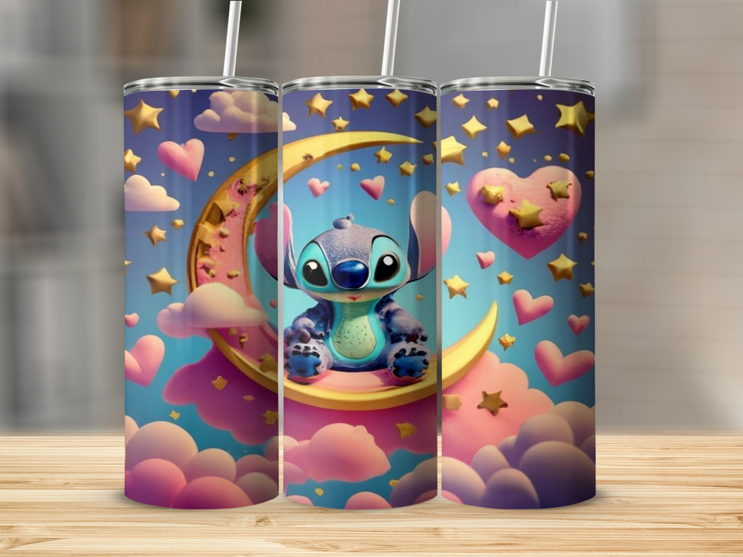 Cute Cartoon Character with Moon and Stars Tumbler