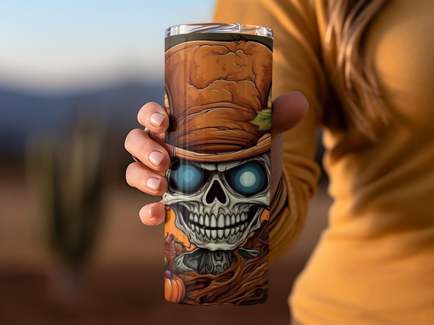 Halloween Skull Design Insulated Beverage Tumbler