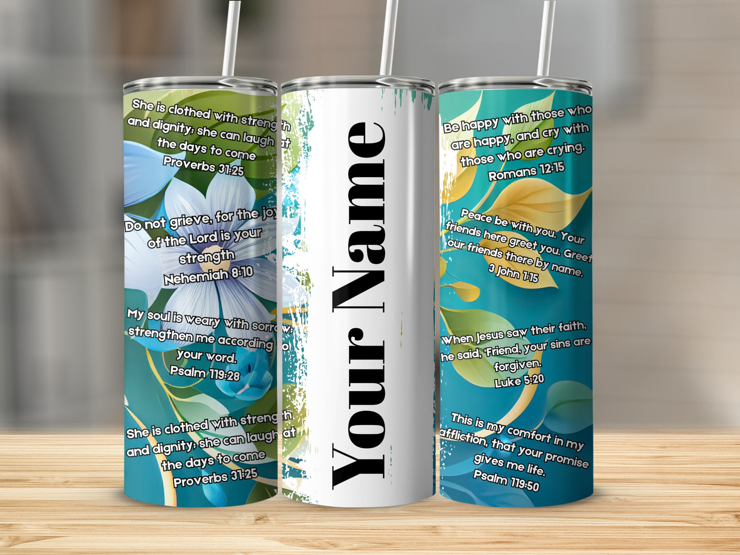 Inspirational Bible Verse Design Custom Tumbler