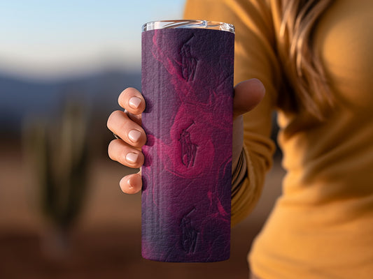 Pink Purple Polo Horse Print Abstract Design Tumblers