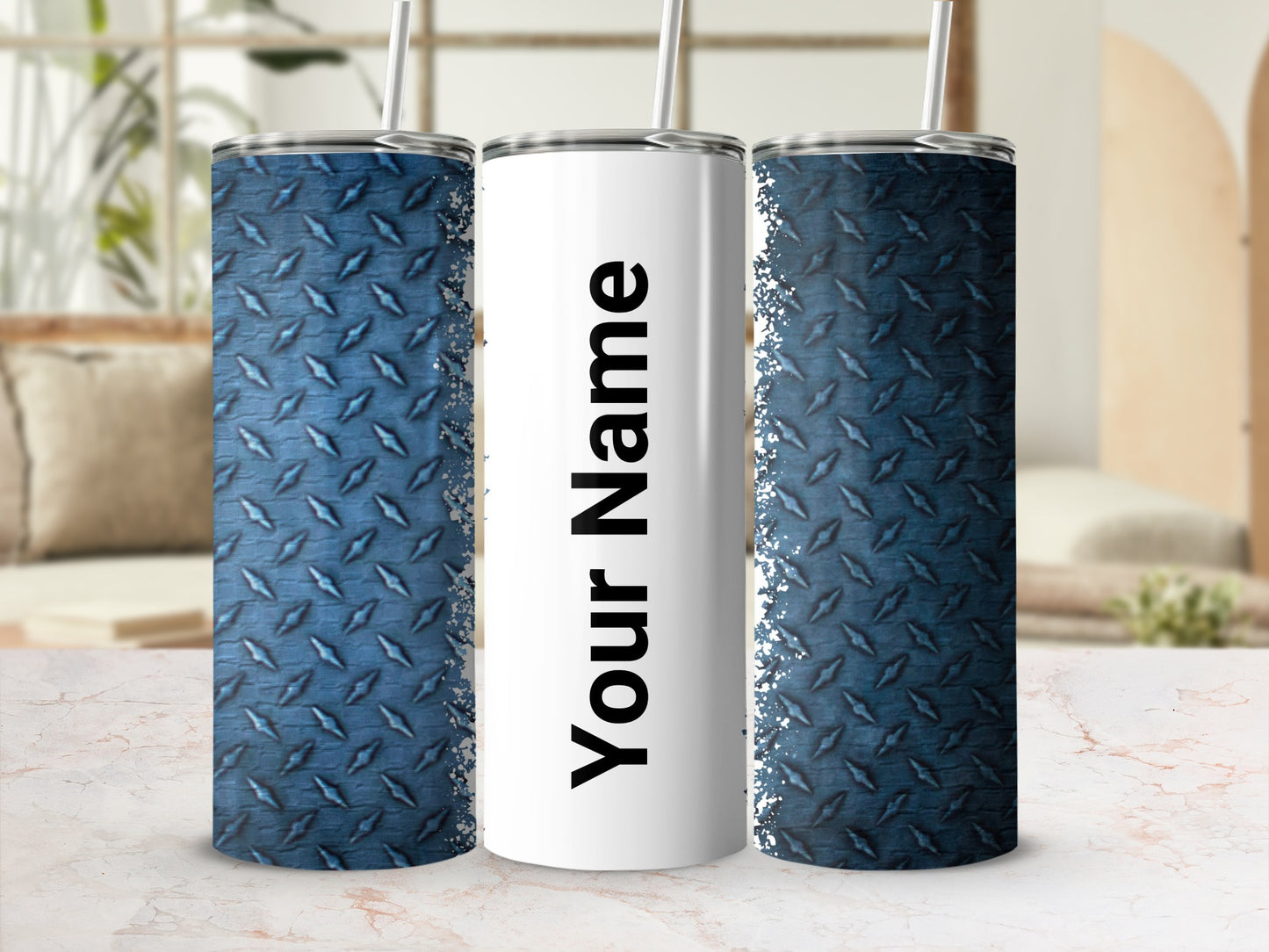 Personalized Diamond Plate Tumbler With Your Name