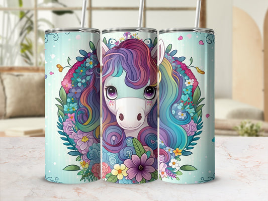 Rainbow Mane Unicorn Floral Wreath Fantasy Creature product type