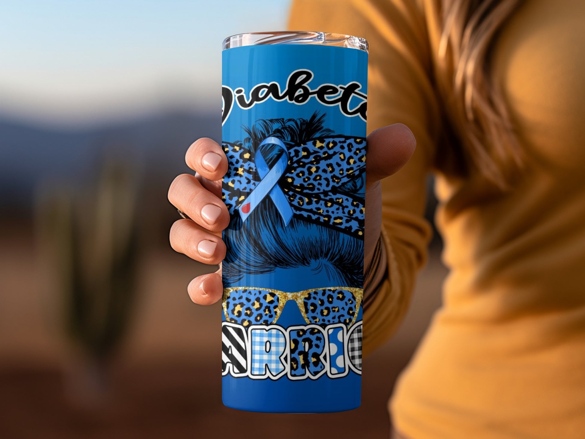 Diabetes Awareness Leopard Print Tumbler Cup