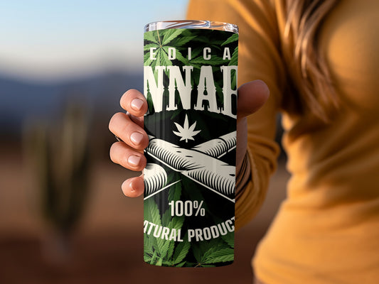 Ninjan 100% Natural Product Tumbler with Green Leaf Design