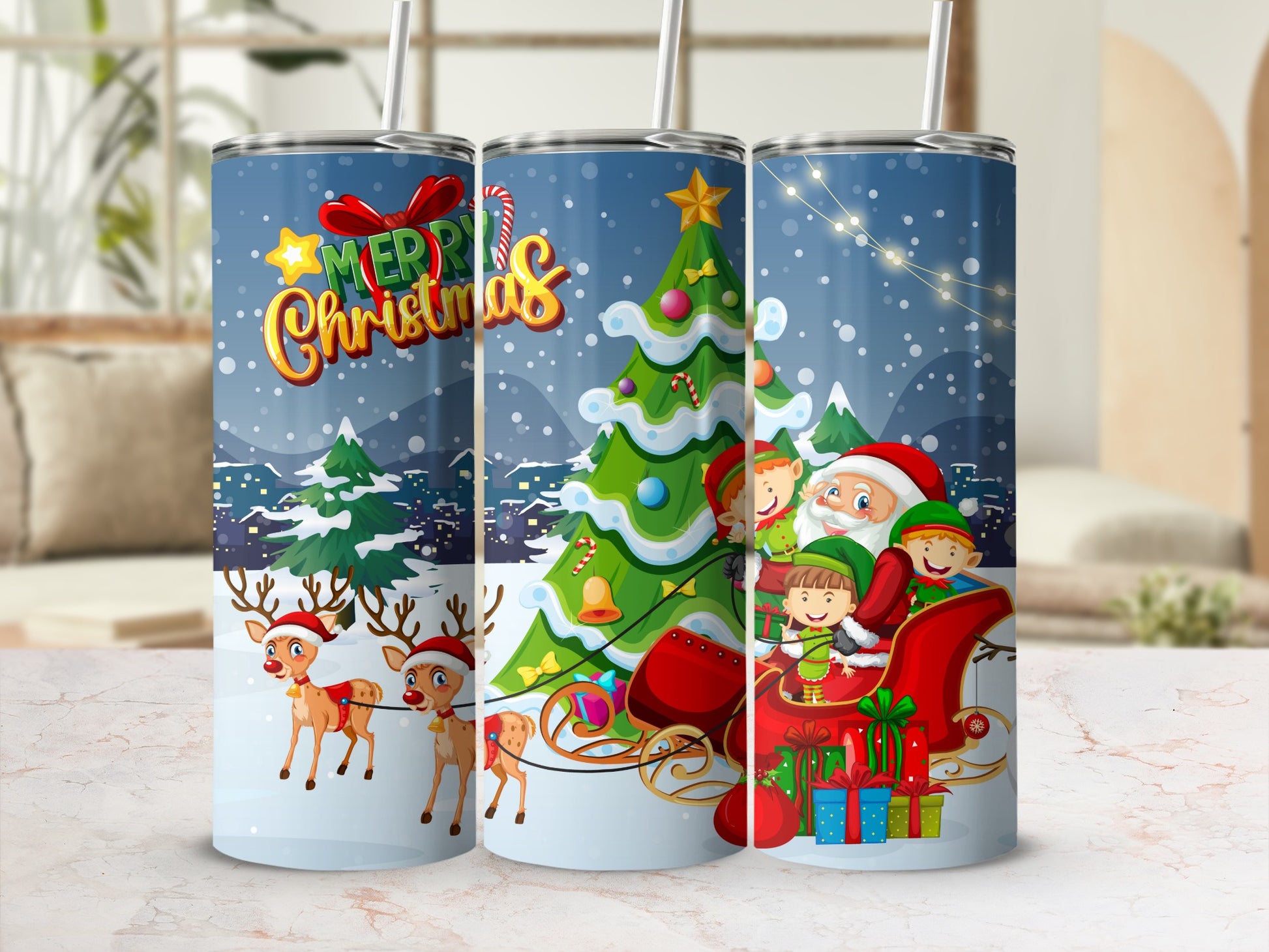 Festive Merry Christmas Themed Tumbler For Holiday Cheer