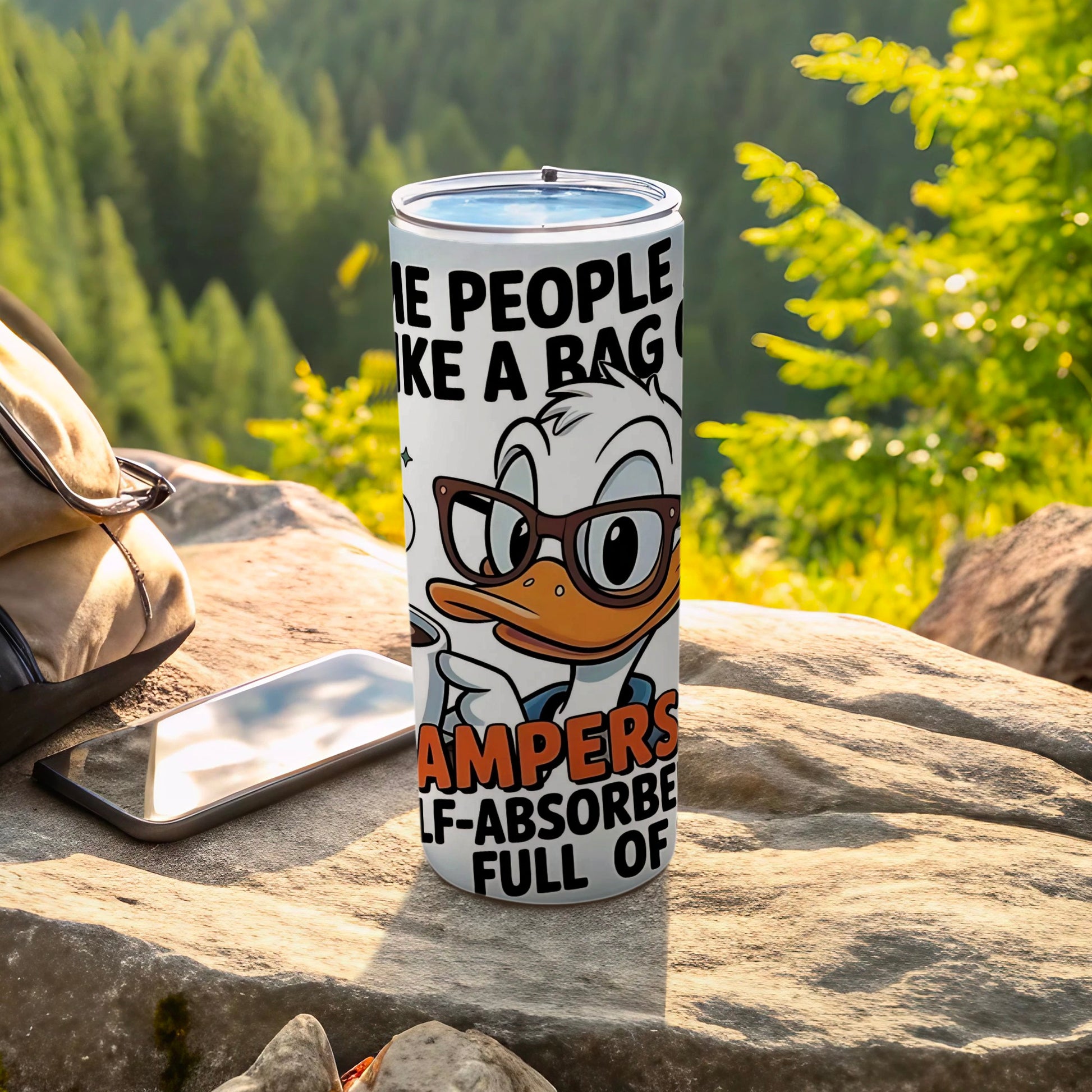 Funny Cartoon Duck Insulated Drink Tumbler for Outdoors