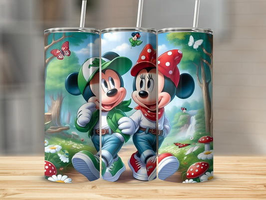 Cute Mickey and Minnie Mouse Outdoor Adventure Tumbler