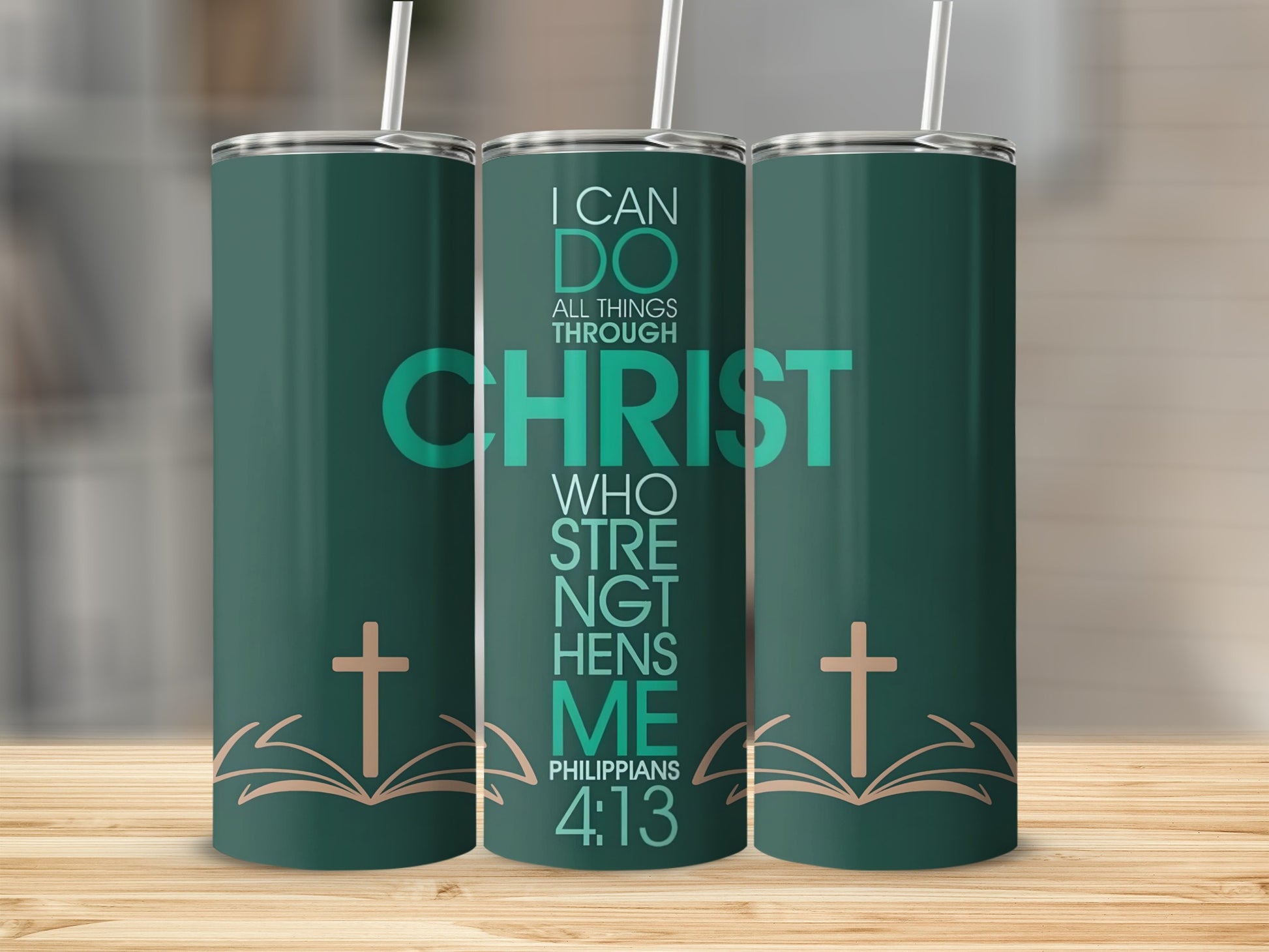 Inspirational Philippians 4:13 Stainless Steel Tumbler