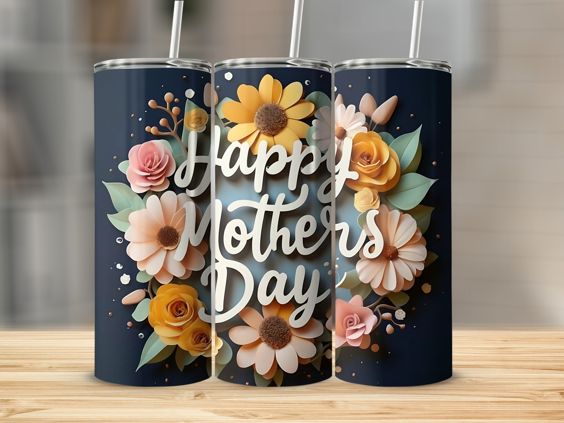 Happy Mothers Day Floral Insulated Tumbler