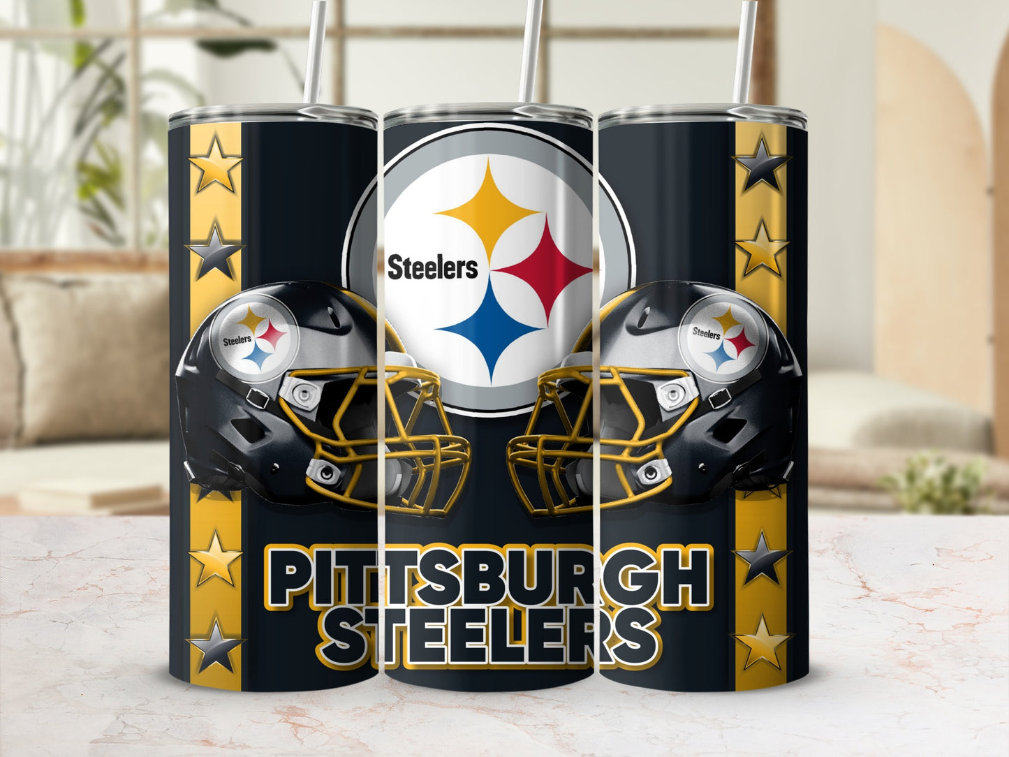 Pittsburgh Steelers Helmets and Logo Design Tumblers