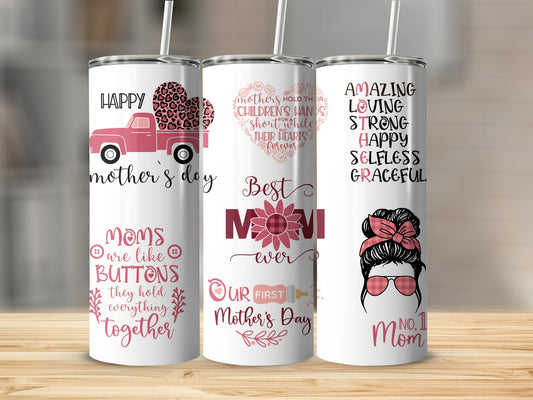 Special Mother's Day Tumbler Set with Heartfelt Messages