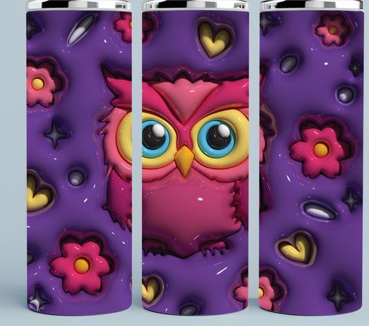 Owl 3D Puff Tumbler