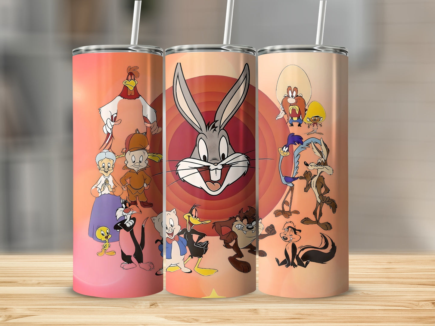Colorful Cartoon Character Design Tumblers Set