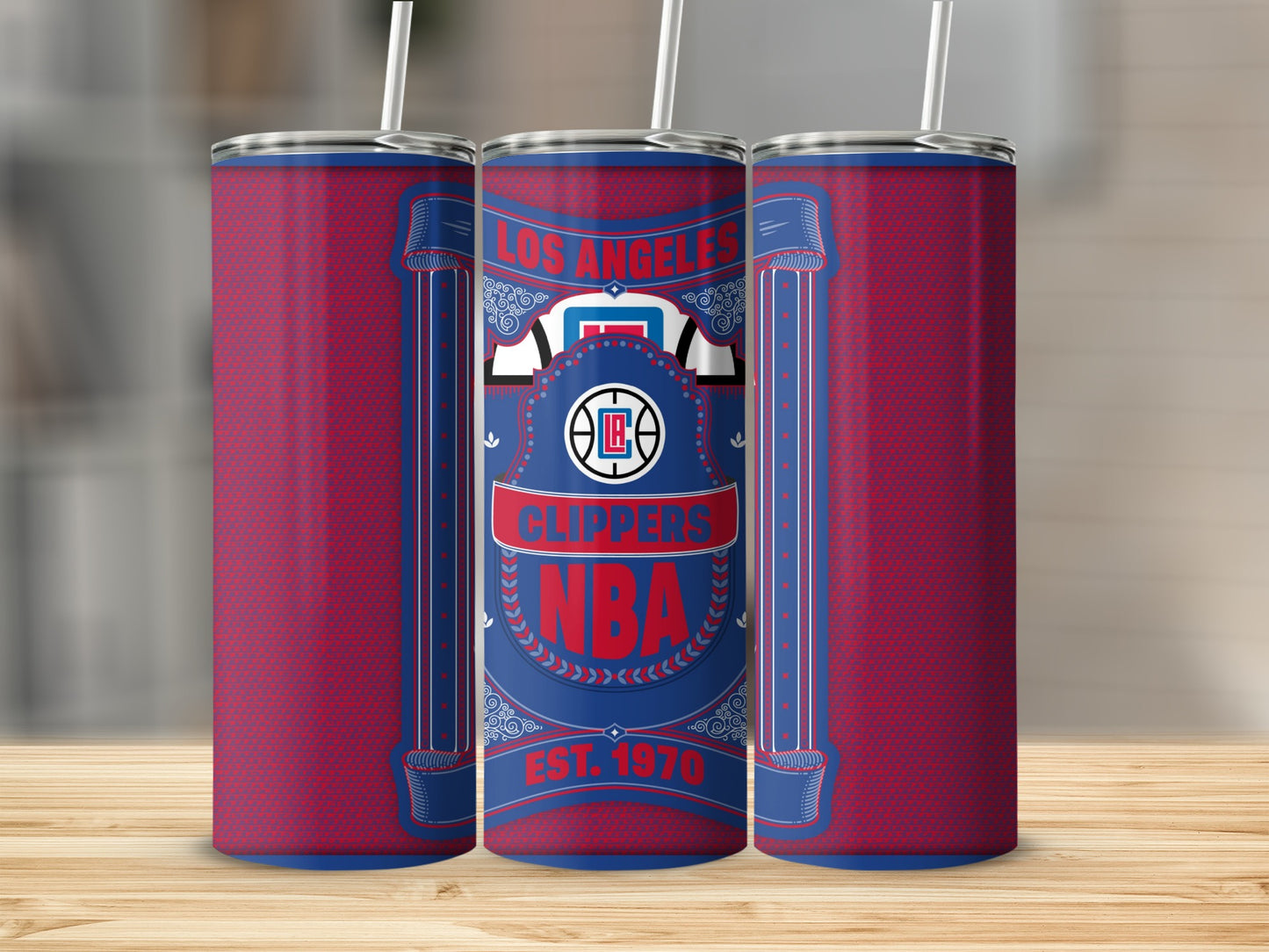Los Angeles Clippers NBA Established 1970 Design Tumbler