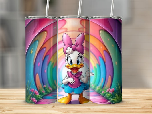 Colorful Character Themed Tumbler with Straw Lid