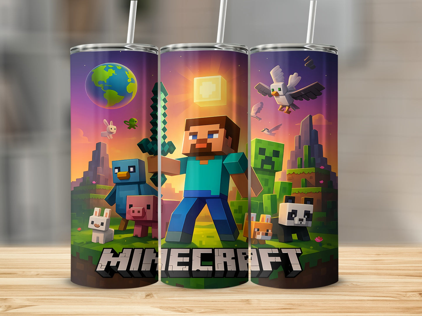 Colorful Minecraft Adventure Design Tumbler Cup