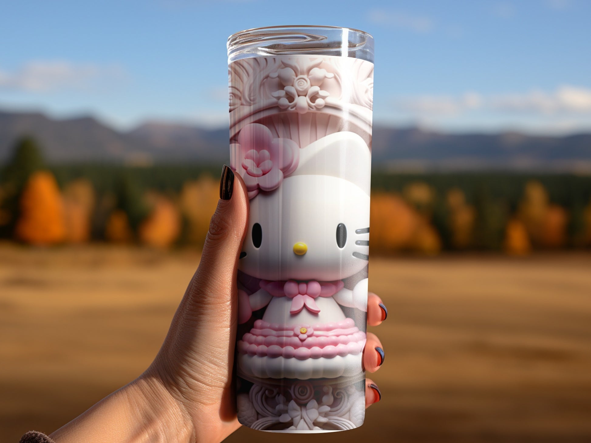 Adorable Hello Kitty Travel Accessory with Floral Design