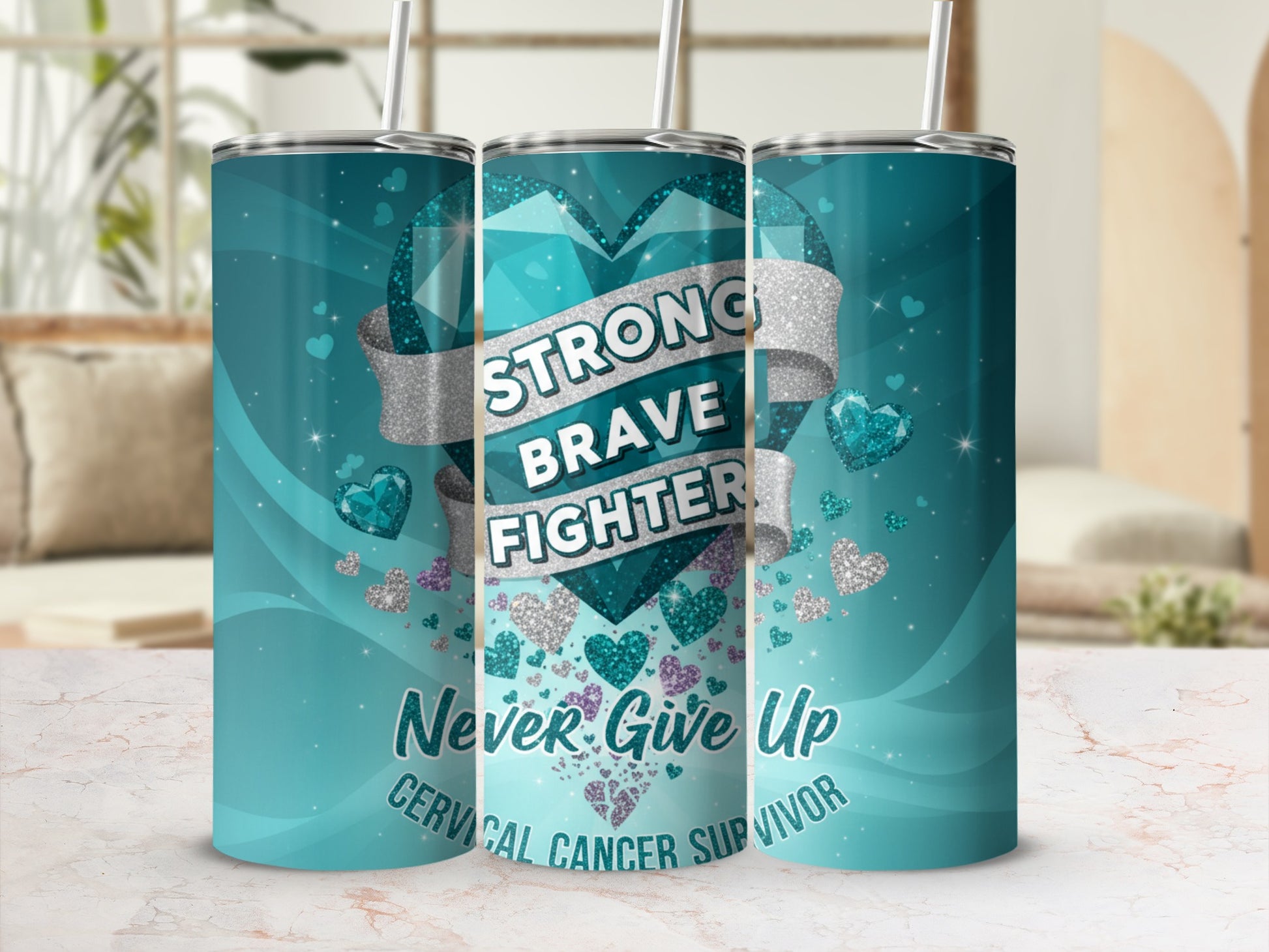 Strong Brave Fighter Cervical Cancer Survivor tumbler