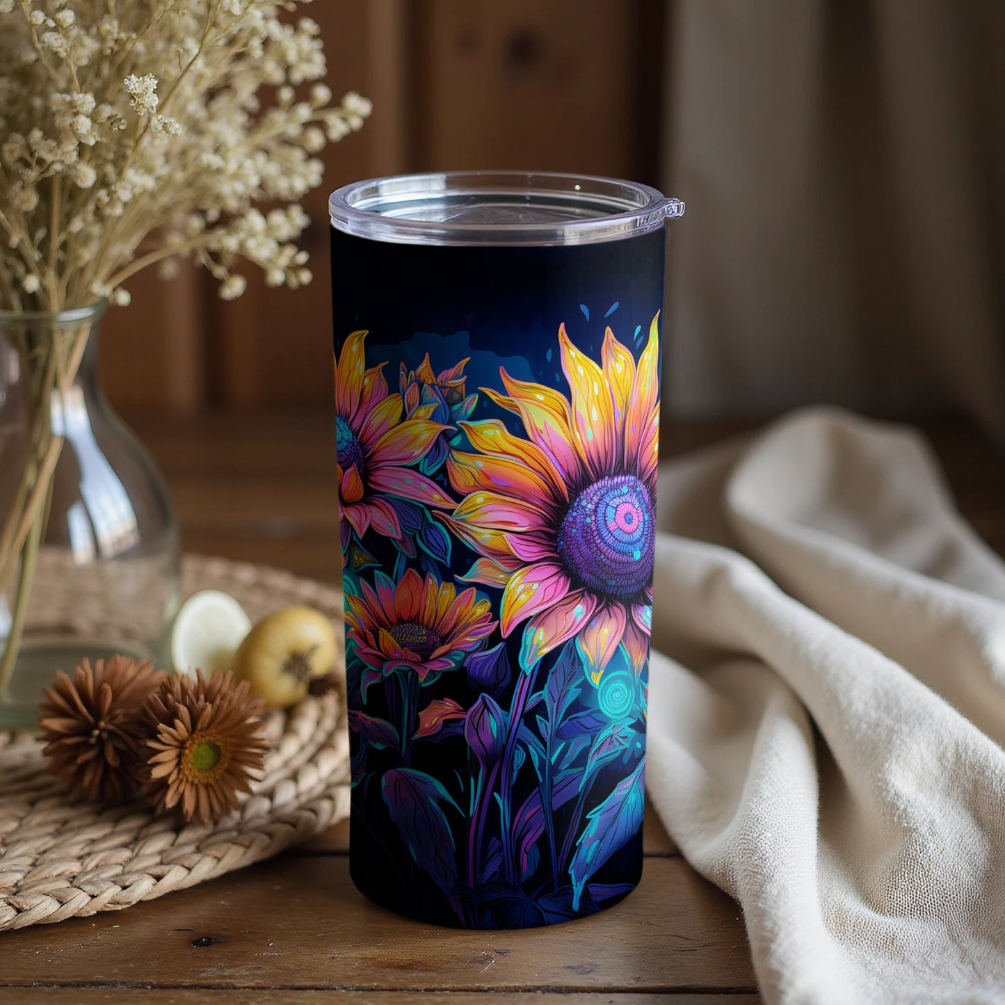 Vibrant Sunflower Design Tumbler for Daily Use