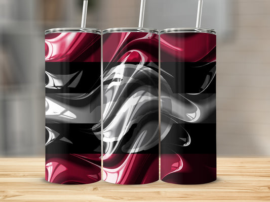 Abstract Flowing Design In Shades of Red Black Tumblers