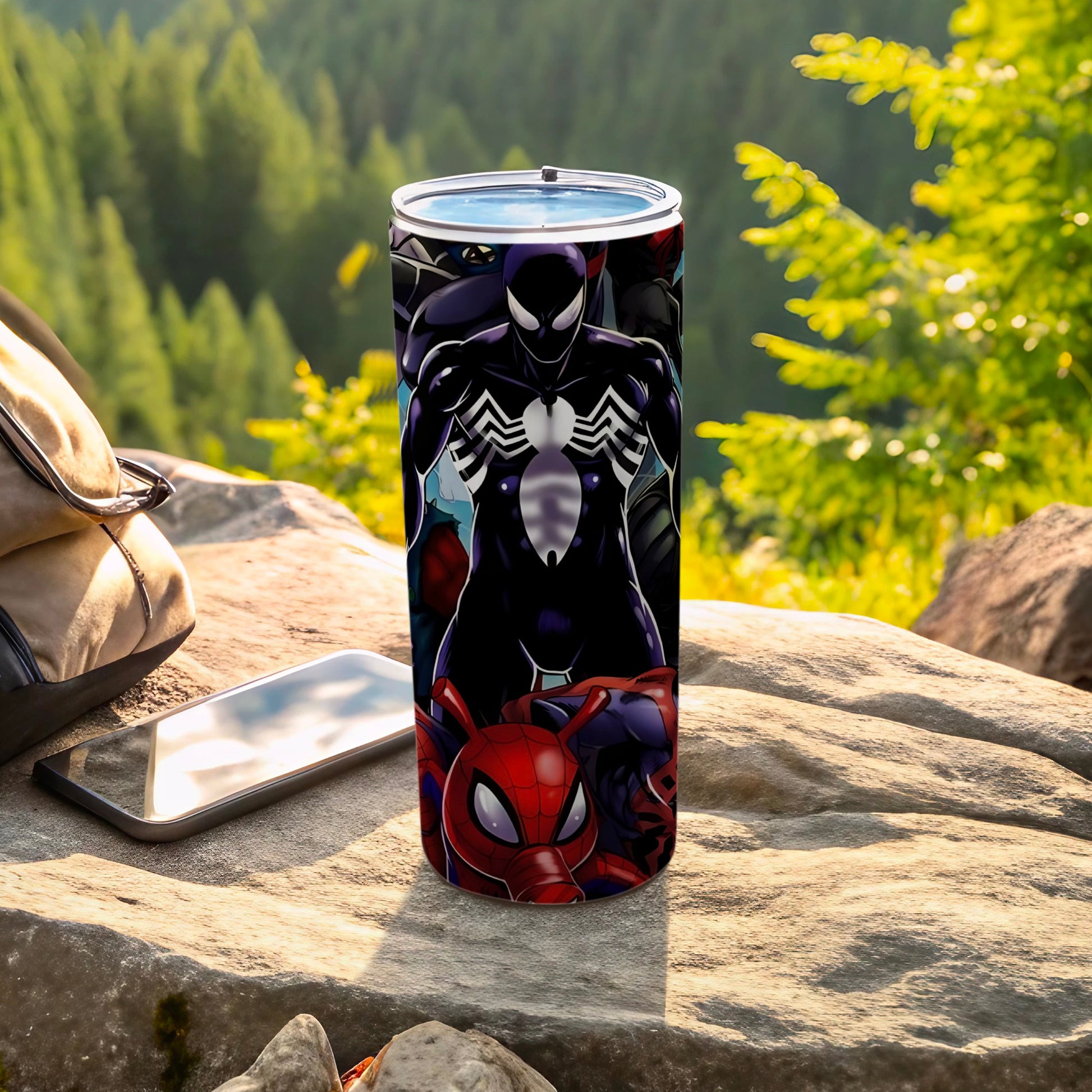 Venom and Spider-Man Outdoor Adventure Travel Tumbler