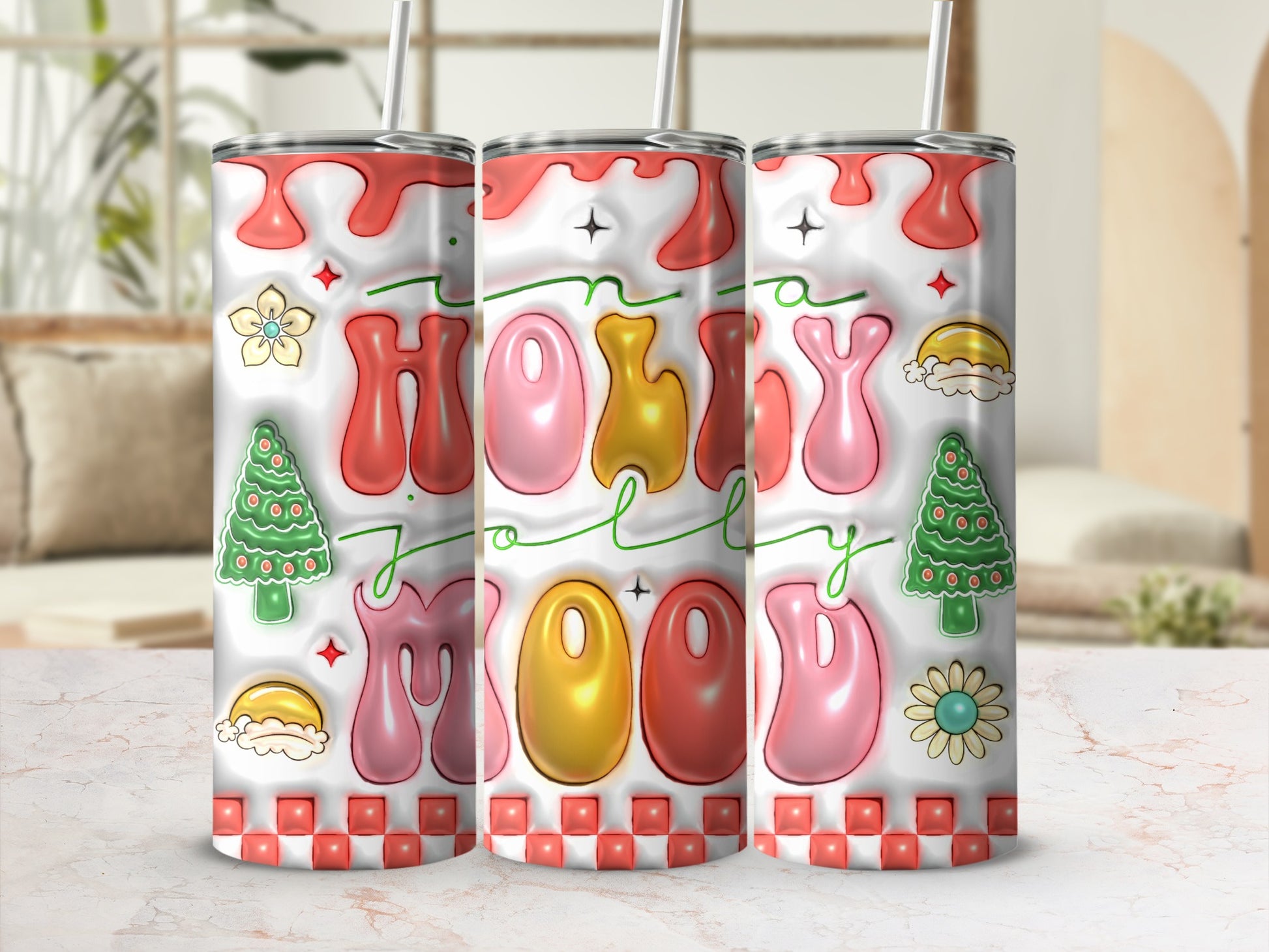 Festive Christmas Holiday Mood Drinkware Tumbler