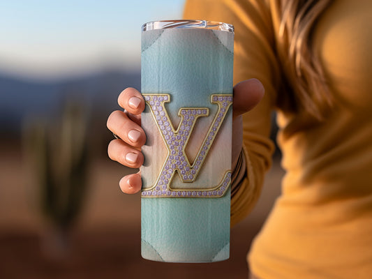 Elegant LV Design Insulated Travel Tumbler Cup