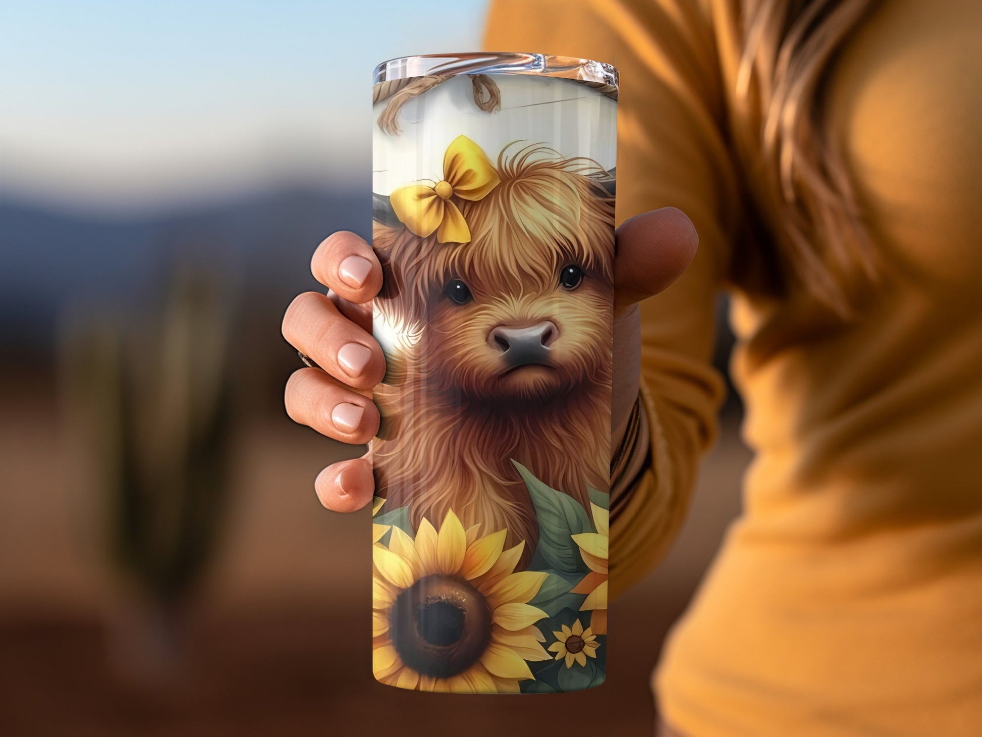 Cute Dog and Sunflower Design Travel Mug