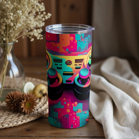 Vibrant Gaming Controller Design Insulated Tumbler