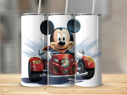 Mickey Mouse Driving a Classic Red Car Tumbler