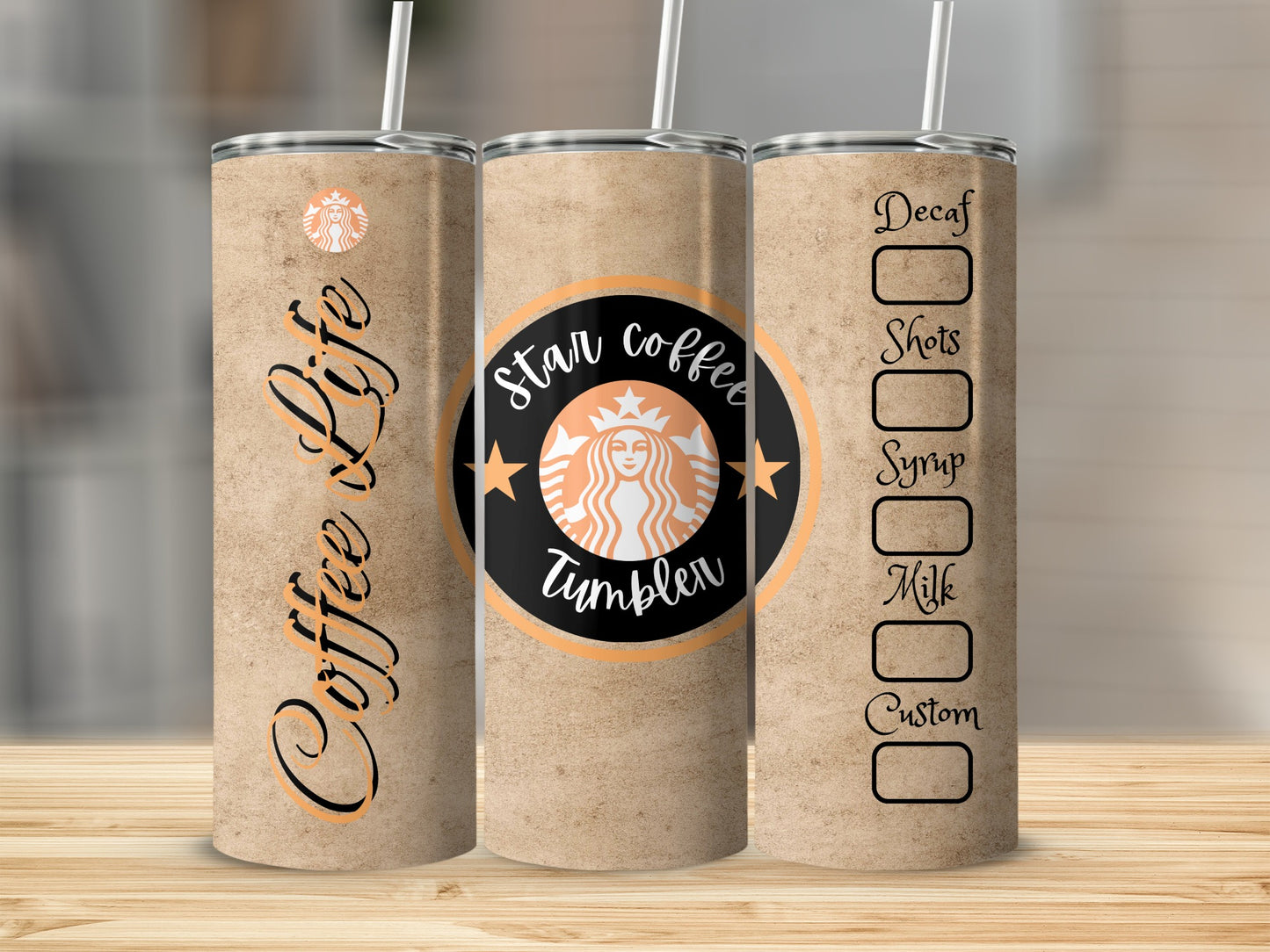 Coffee of Life Star Coffee Tumbler Customizable Tumbler