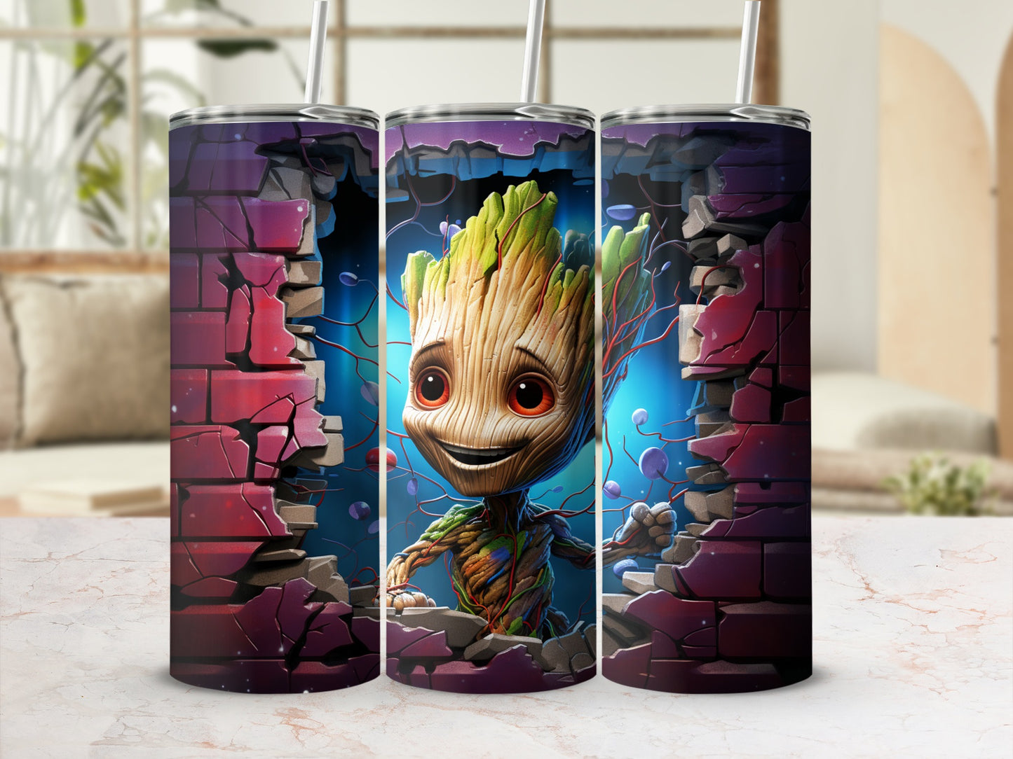 Adorable Tree Character Art Insulated Tumbler Cup
