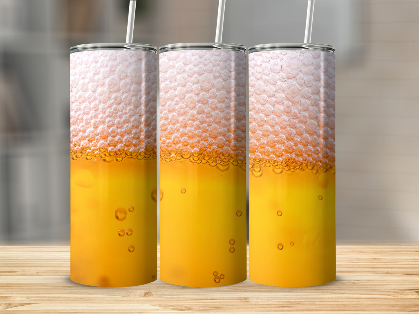Bubbles Above Golden Liquid Beverage Alcoholic Tumblers