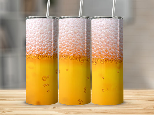 Bubbles Above Golden Liquid Beverage Alcoholic Tumblers