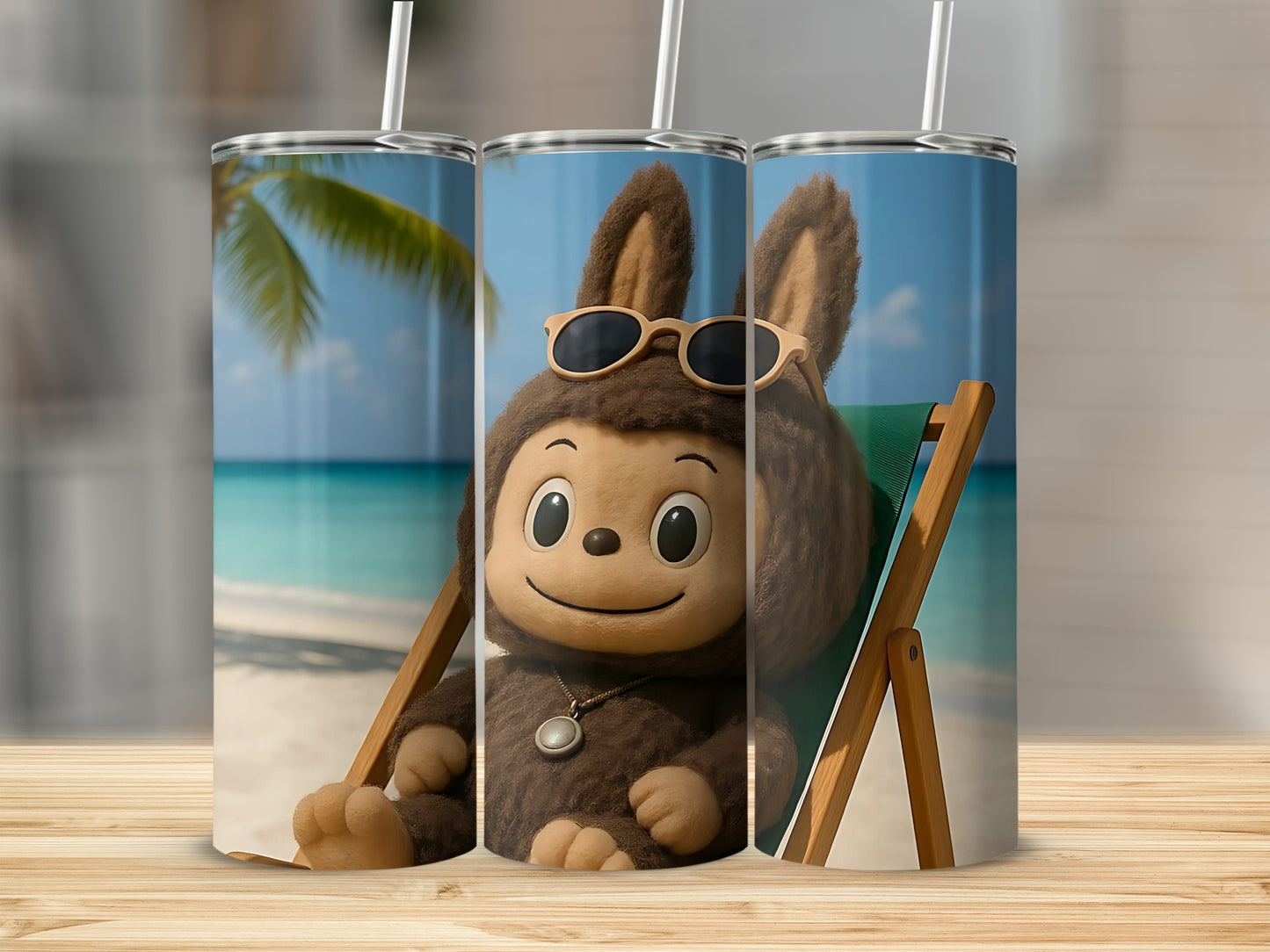 Cute Beach Vacation Character Tumbler Perfect Gift Item