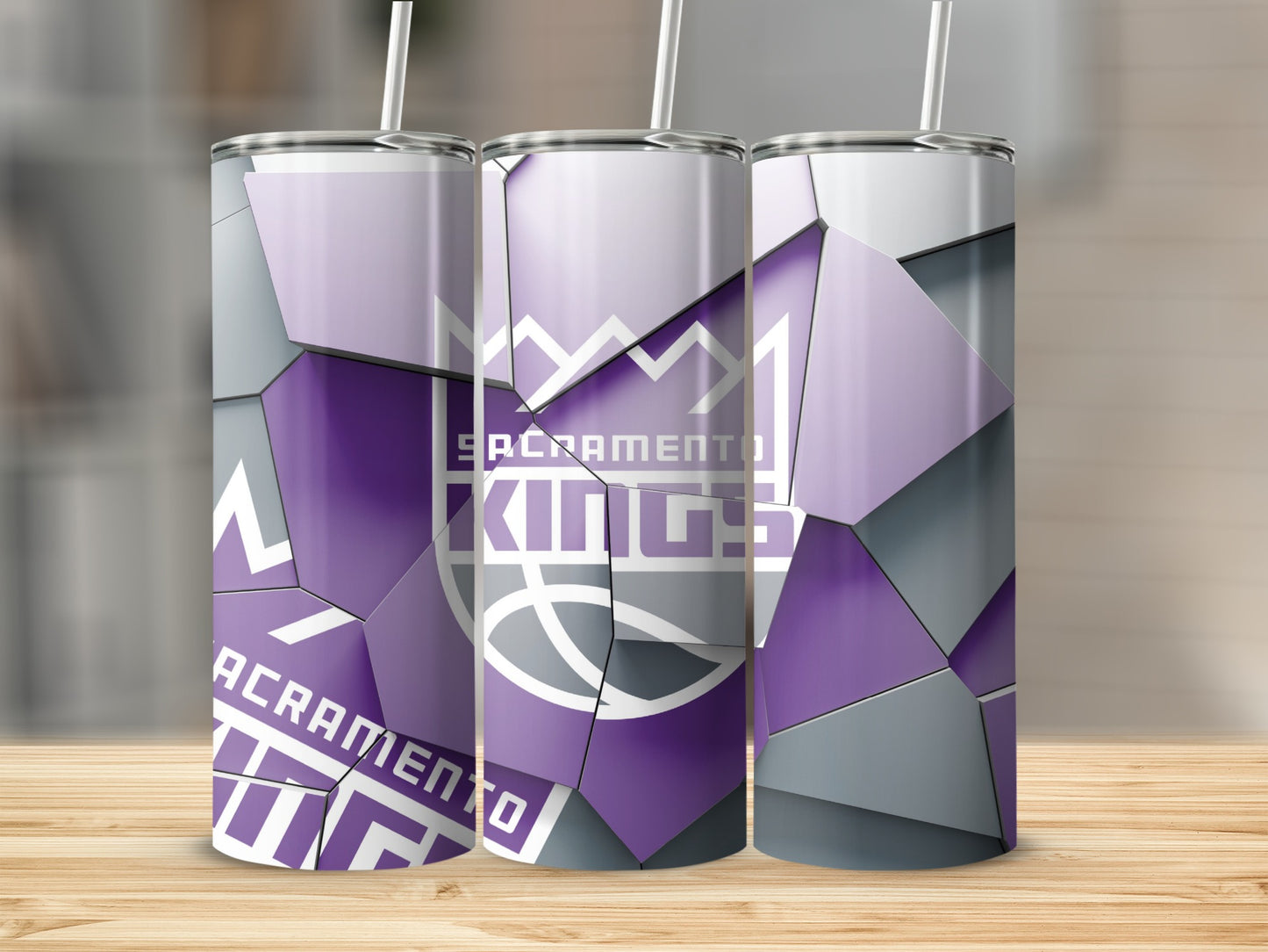 Sacramento Kings Logo Abstract Art Pattern Tumblers