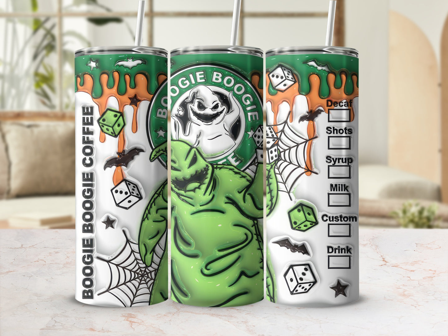 Boogie Boogie Coffee Themed Customizable Drink Tumbler