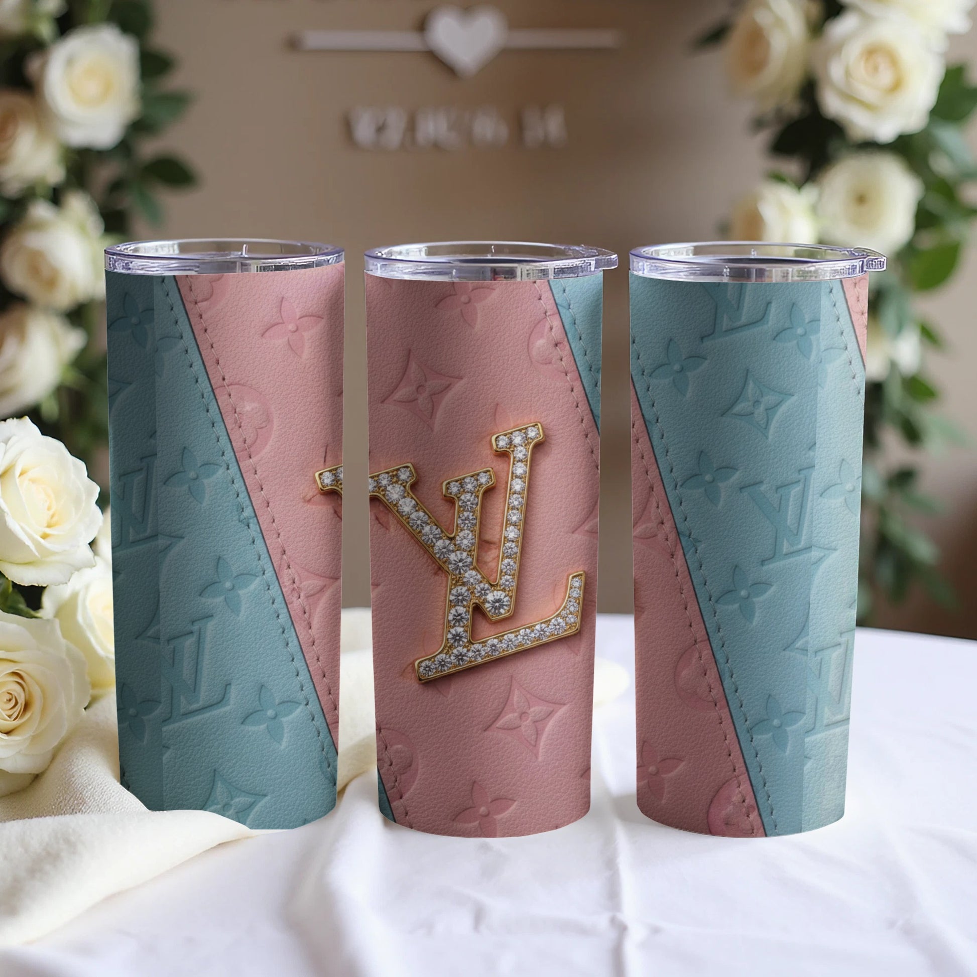 Luxury Designer-Inspired Pastel Tumblers for Stylish Use