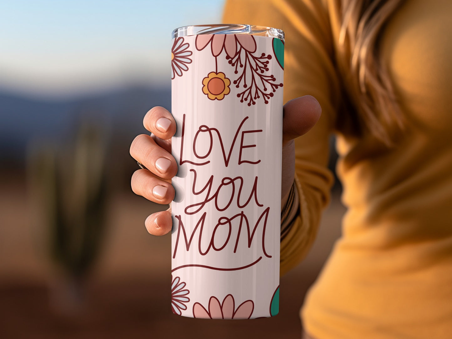 Love You Mom Floral Tumbler Perfect Gift for Mothers