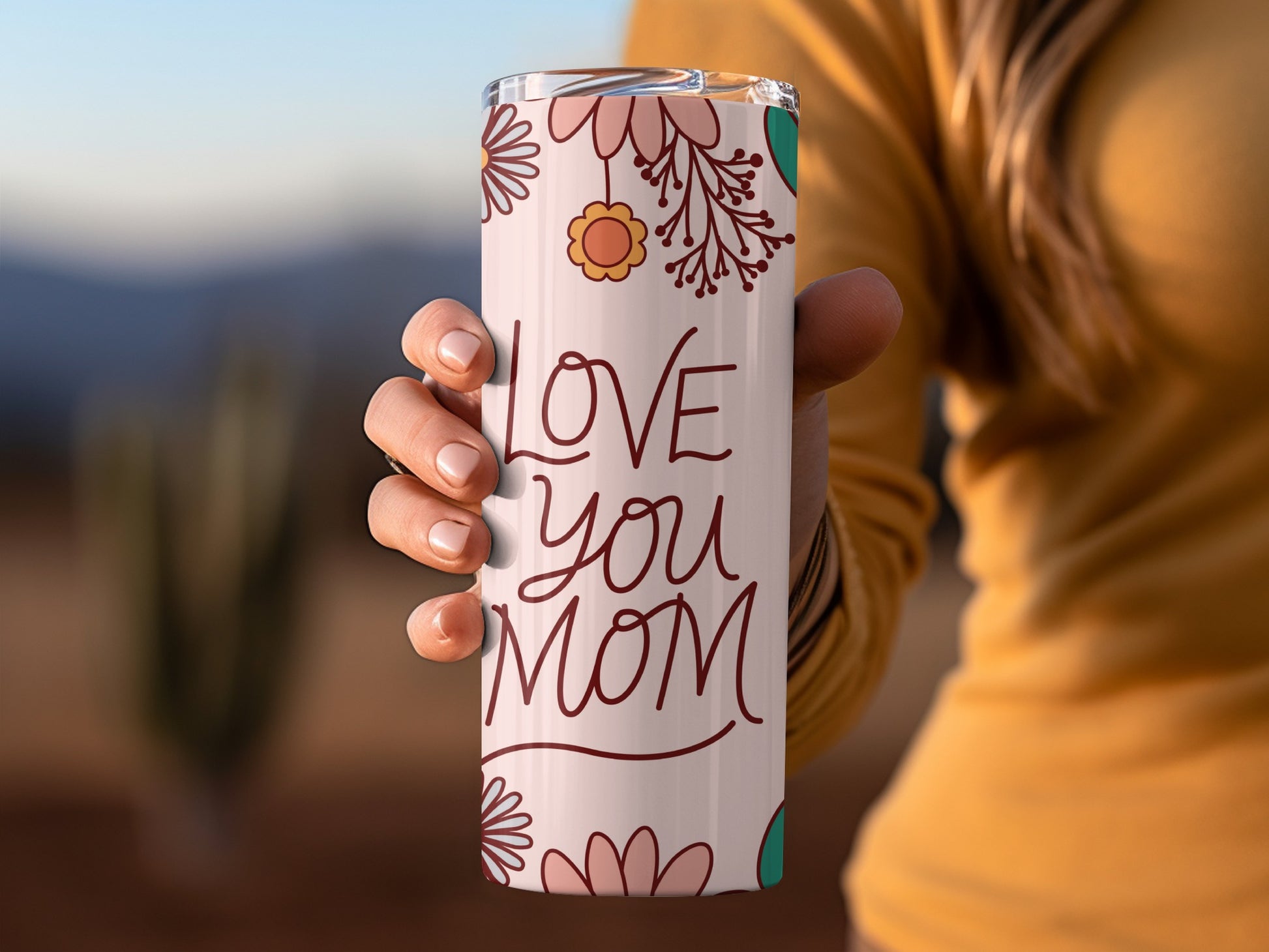 Love You Mom Floral Tumbler Perfect Gift for Mothers