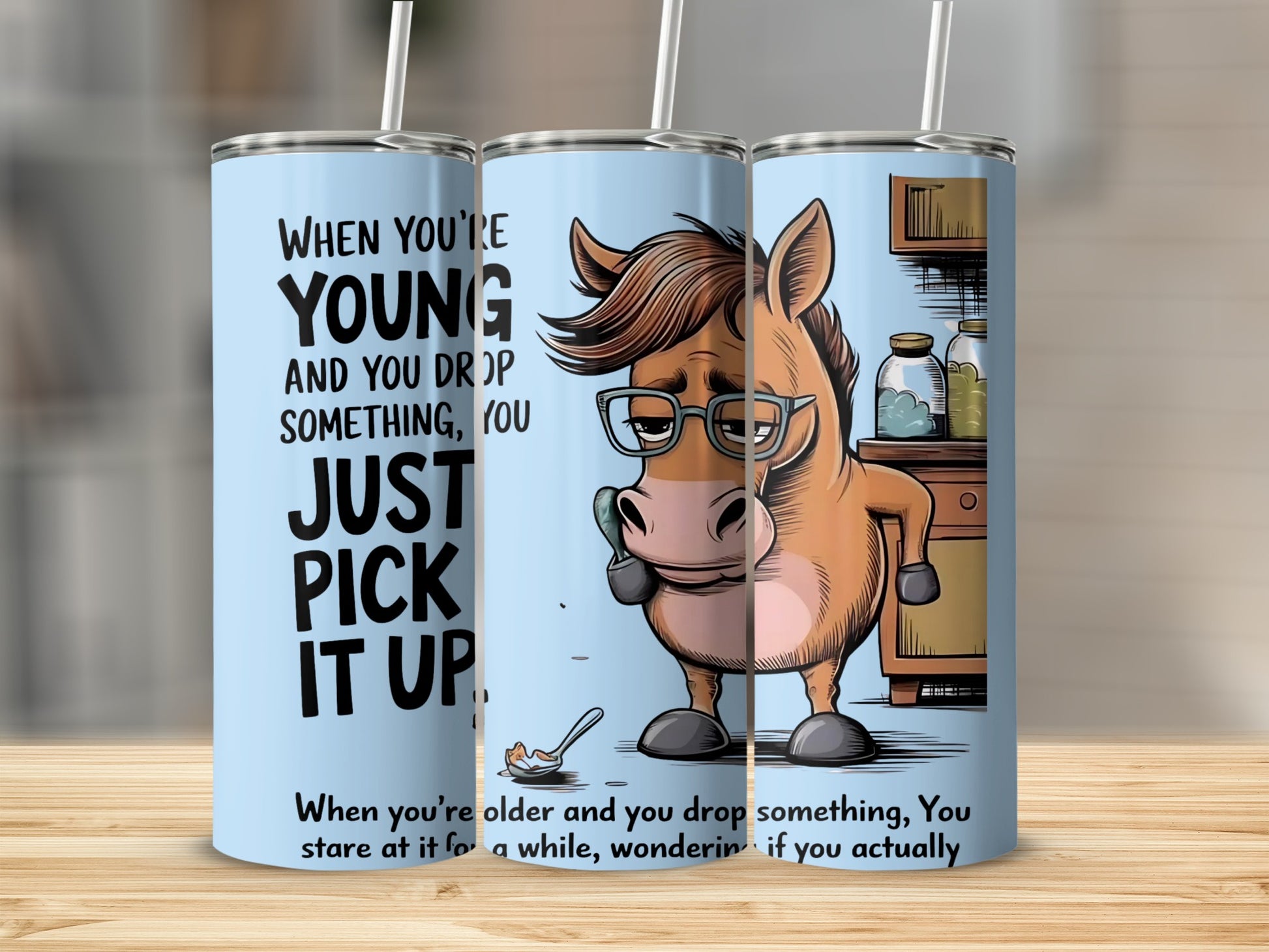 Funny Horse Quote Tumbler Just Pick It Up Product