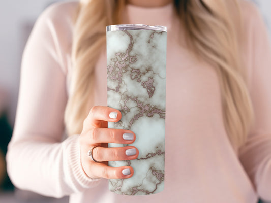 Elegant Marble Rose Gold Veins Design Abstract Art Tumblers