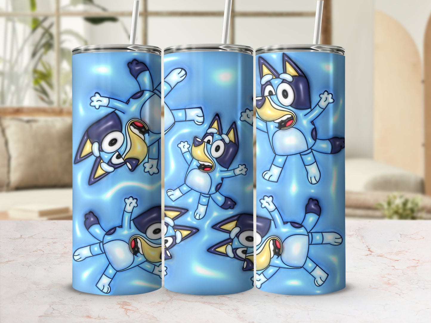 Cartoon Dog Character Pattern Insulated Tumbler Cup