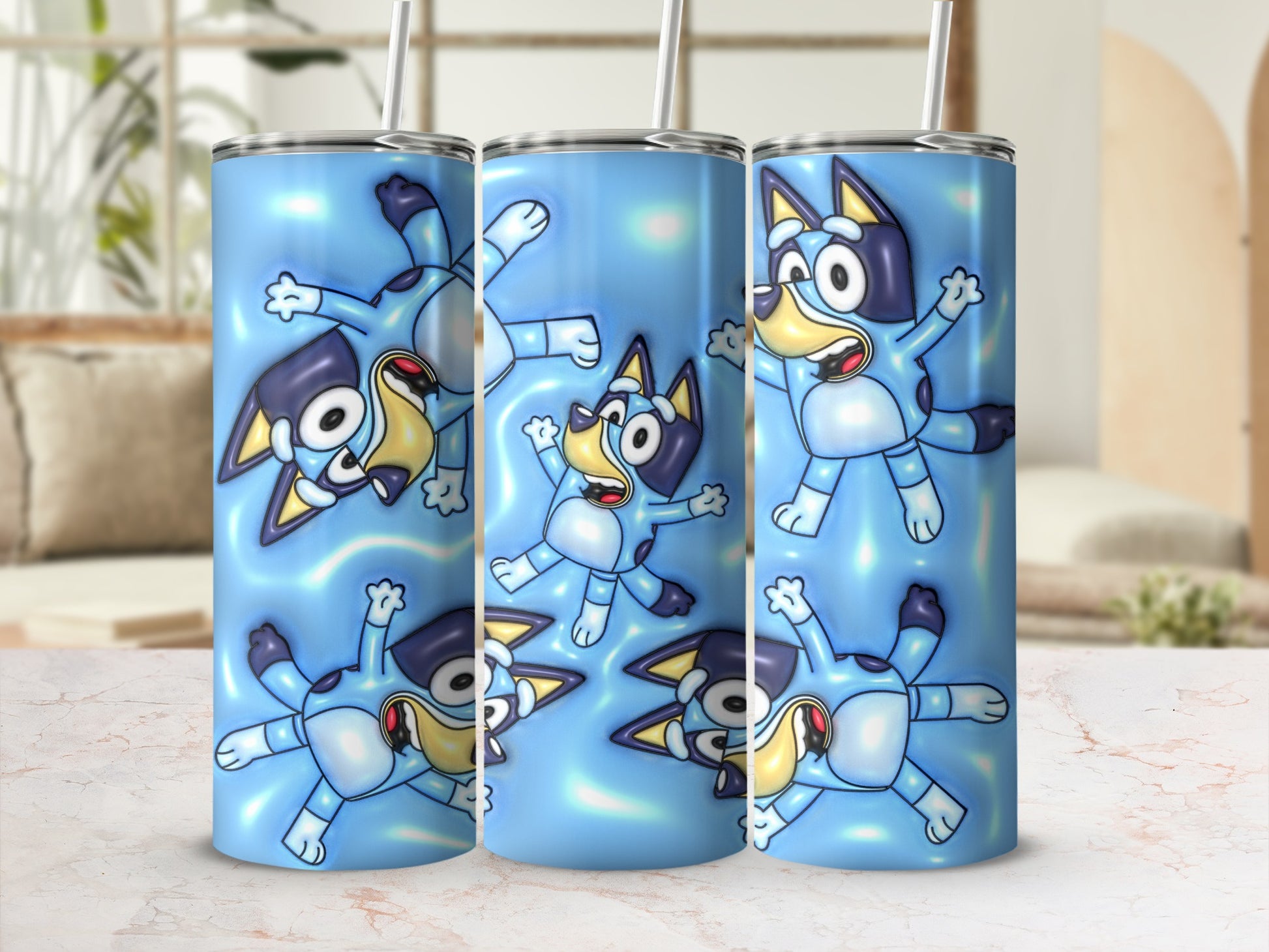 Cartoon Dog Character Pattern Insulated Tumbler Cup